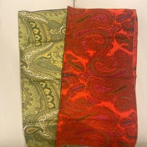 2 handkerchief squares Both vintage same maker but unknown